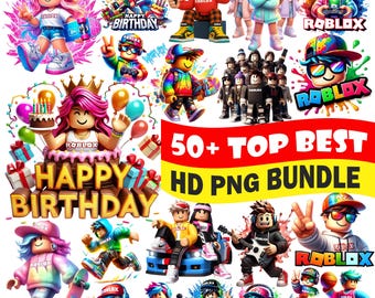 Roblox PNG-bundel: 60 gamingontwerpen, png (digitale download), geïnspireerde roblox-clipart