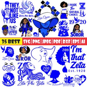 Mega Bundle Zeta Phi Beta SVG : logos, citations et graphiques de la sororité