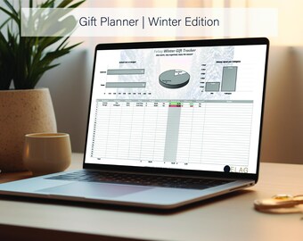 Editable Winter Gift Tracker | Holiday Gift Budget Spreadsheet | Excel Template | Expense & Gift Planning Sheet