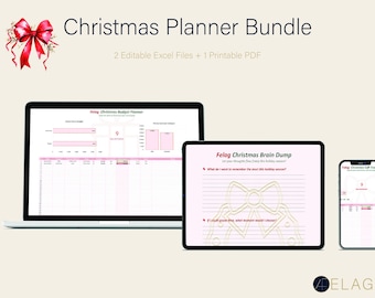 Christmas Planner Bundle | Budget Tracker & Gift Tracker Excel | Holiday Expense Tracker | Printable Brain Dump | Xmas Planning Kit