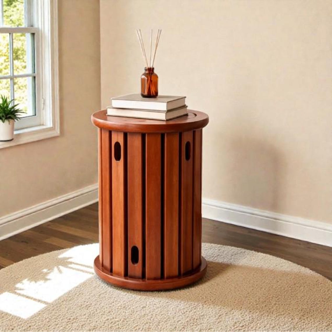 Set of 4 Wooden Stackable Stools Round Nesting Space Saving Stool Set ...