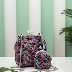 Handmade Crochet Bag Set – Colorful Shoulder Bag & Coin Purse