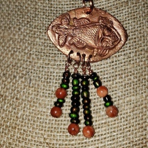 Koi Fish Copper Spell Talisman / Necklace for Luck, Prosperity, Protection (adjusts 16-28)
