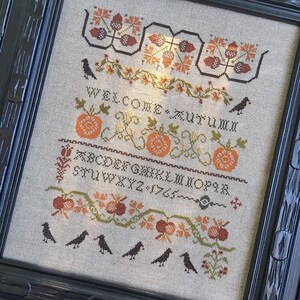 Willkommen Herbst Digitales Kreuzstichmuster