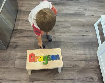 Classic Name Puzzle Stool ("FREE" Shipping)