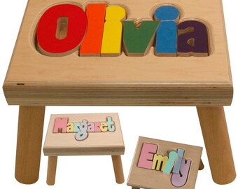 children's puzzle stool with name