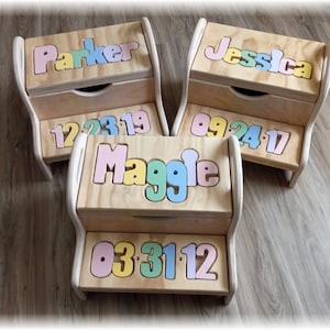 Premium Birthday Name Puzzle Stool (&quot;FREE&quot; Shipping)