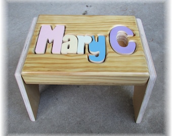 Basic Name Puzzle Stool  (&quot;FREE&quot; Shipping)