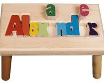 Extra-Long Name Puzzle Stool ("FREE" Shipping) 0 - 12 letters/spaces