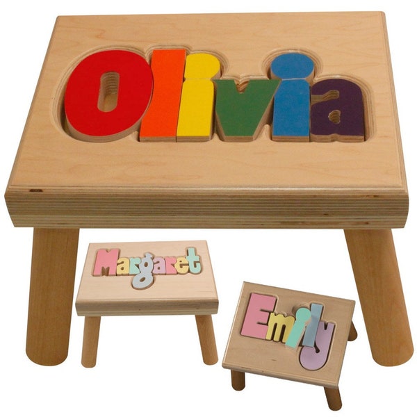 Natural Name Puzzle Stool ("FREE" Shipping)