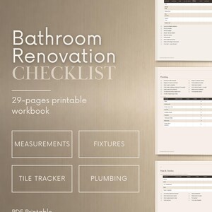 Checklista för badrumsrenovering Utskrivbar PDF | Budgetuppföljning, tidslinje, inköpslista | Direkt nedladdning
