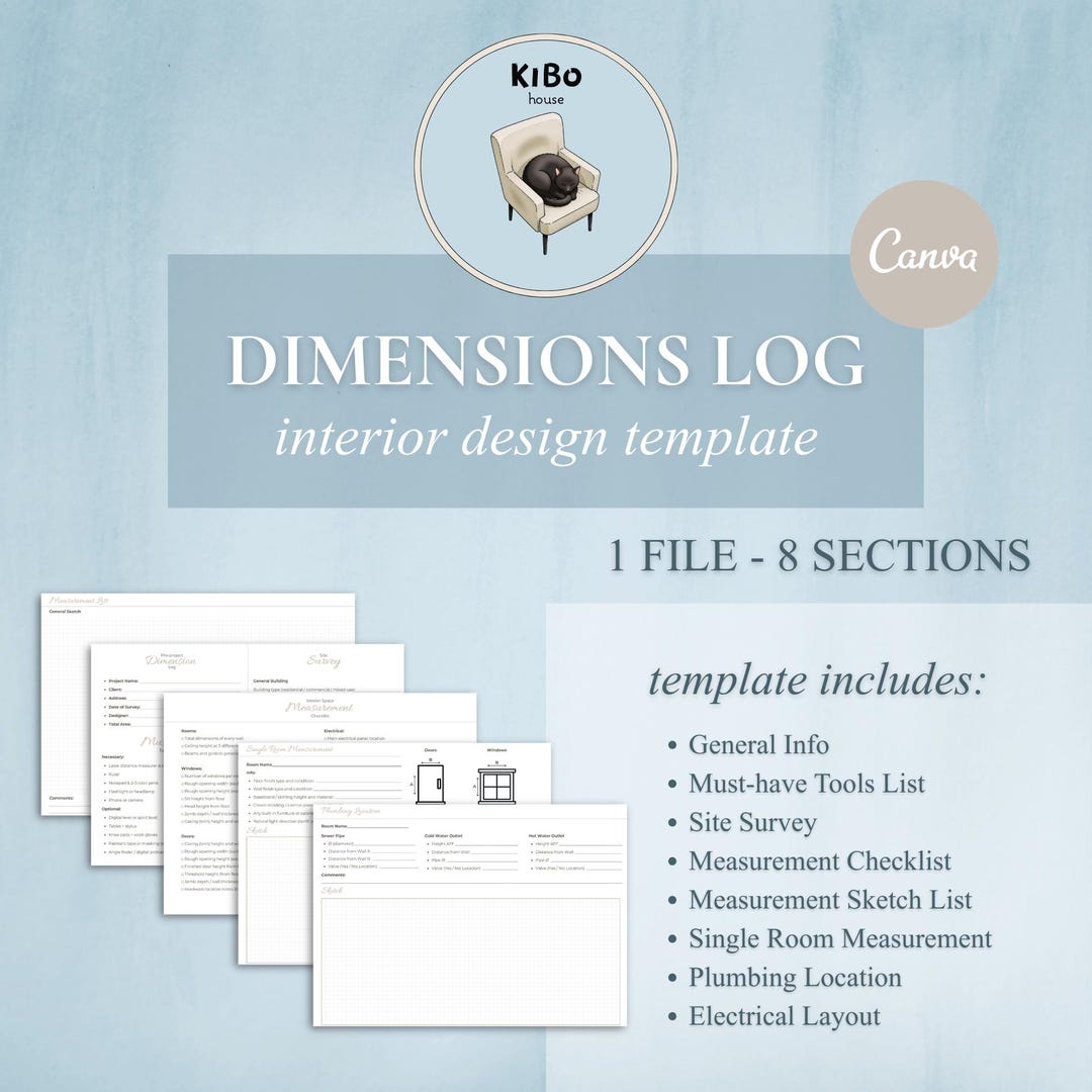 Measurement Template / Dimensions Log for Interior Designers – Site ...