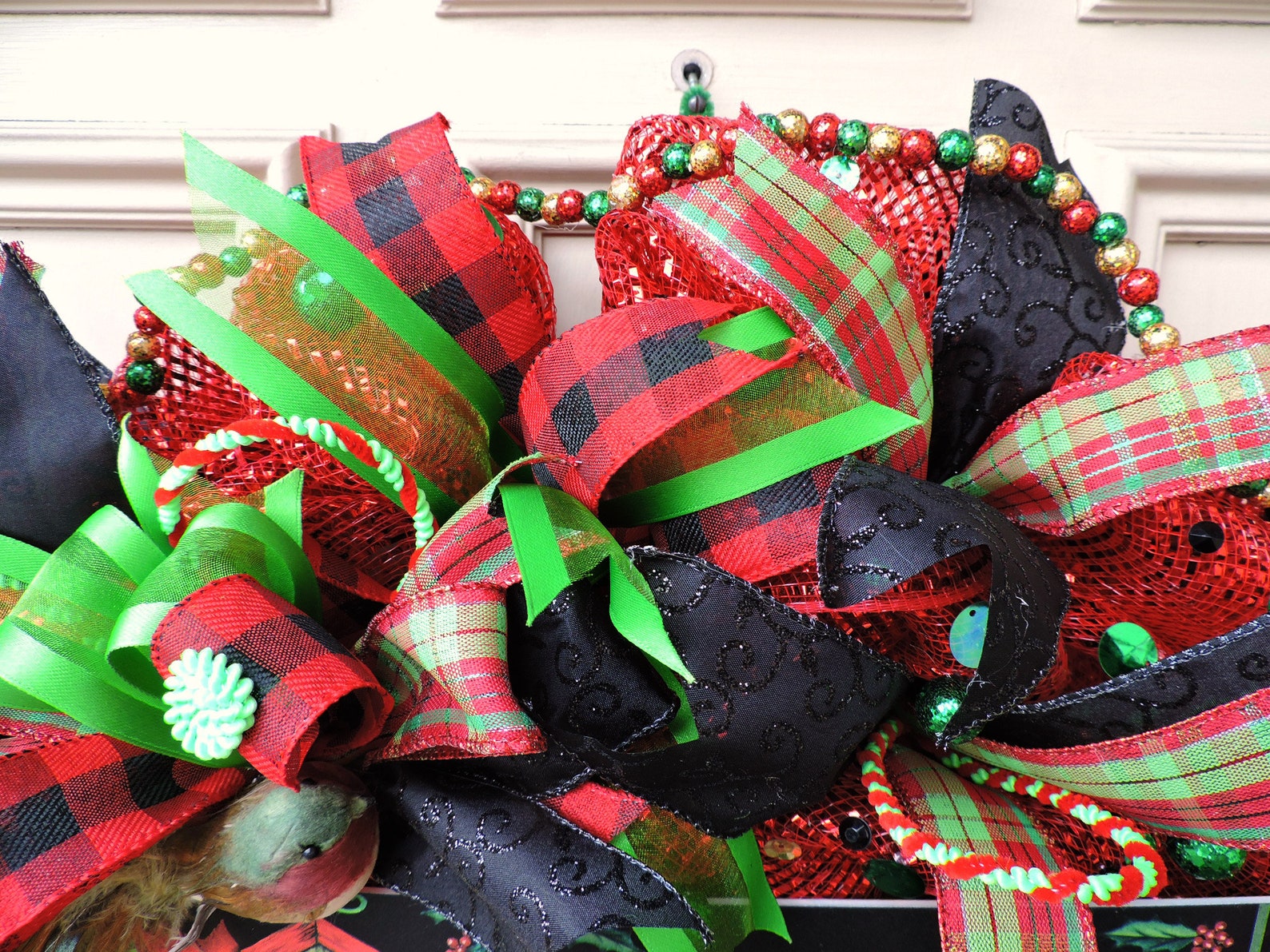 Merry Christmas Mesh Front Door Wreath Deco Mesh Wreath - Etsy