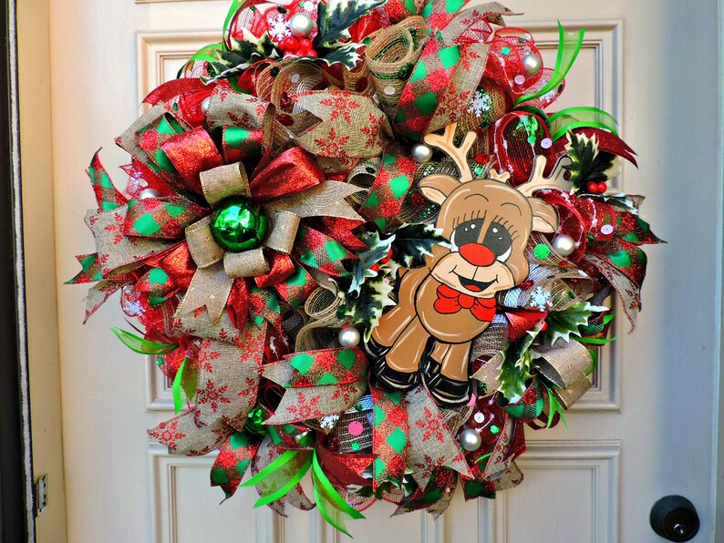 New Christmas Wreaths Front Door Holiday Wreath Seasonal Etsy