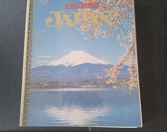Libro japonés de recuerdo fotográfico turístico de la compañía Fukuda Card de Japón, colorido, de los años 60 y 70.