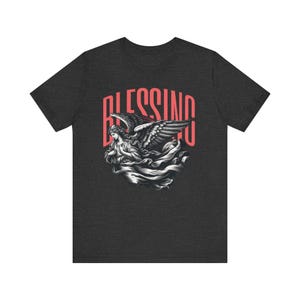 Blessing Angel Shirt – Vintage Gothic Angel Graphic Tee, Spiritual Gift, Guardian Angels Art Print T-Shirt, Religious Heaven Artwork Te