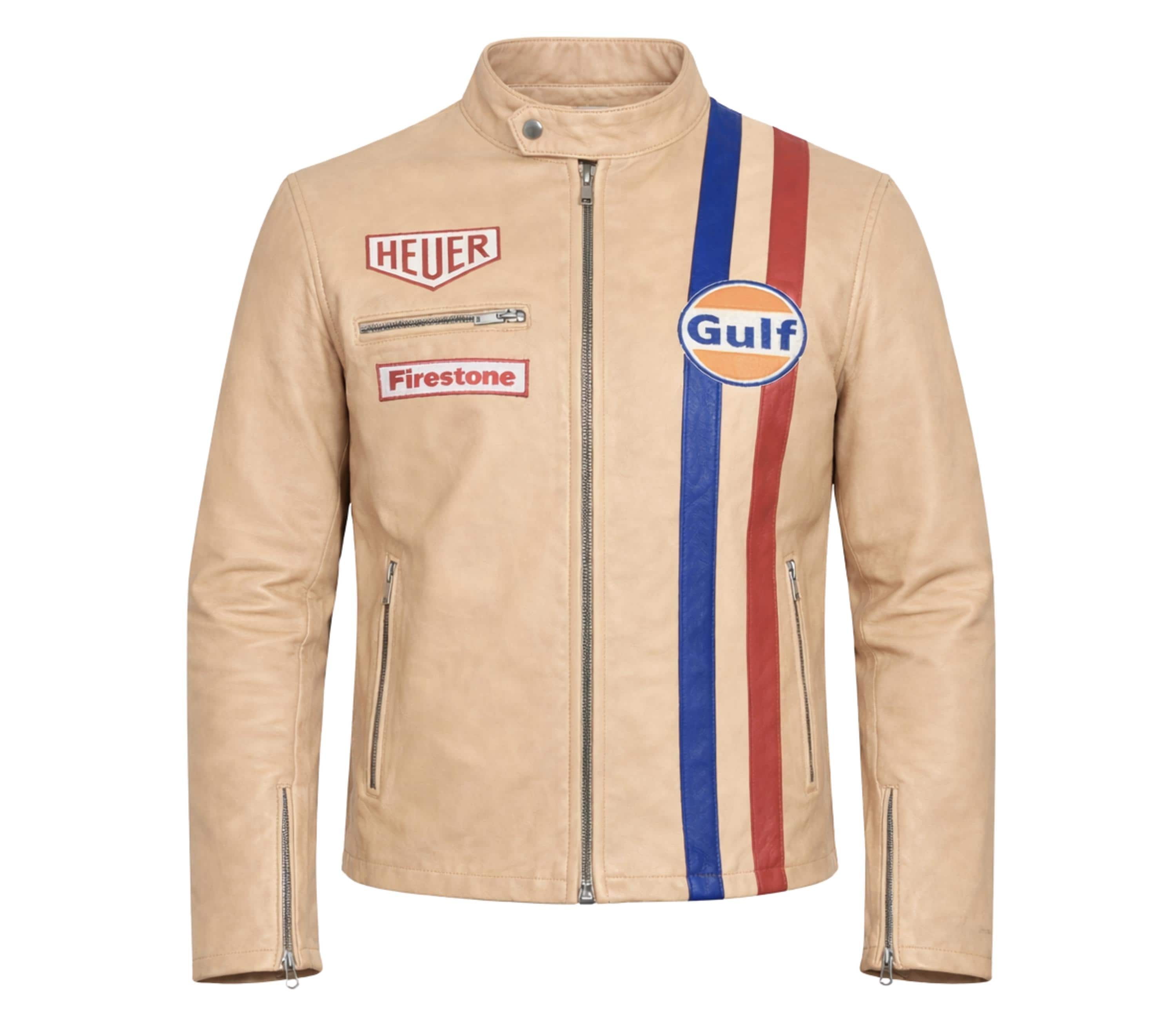 Steve Mcqueen Le Mans Gulf Racing Jacket – Handmade Real Leather