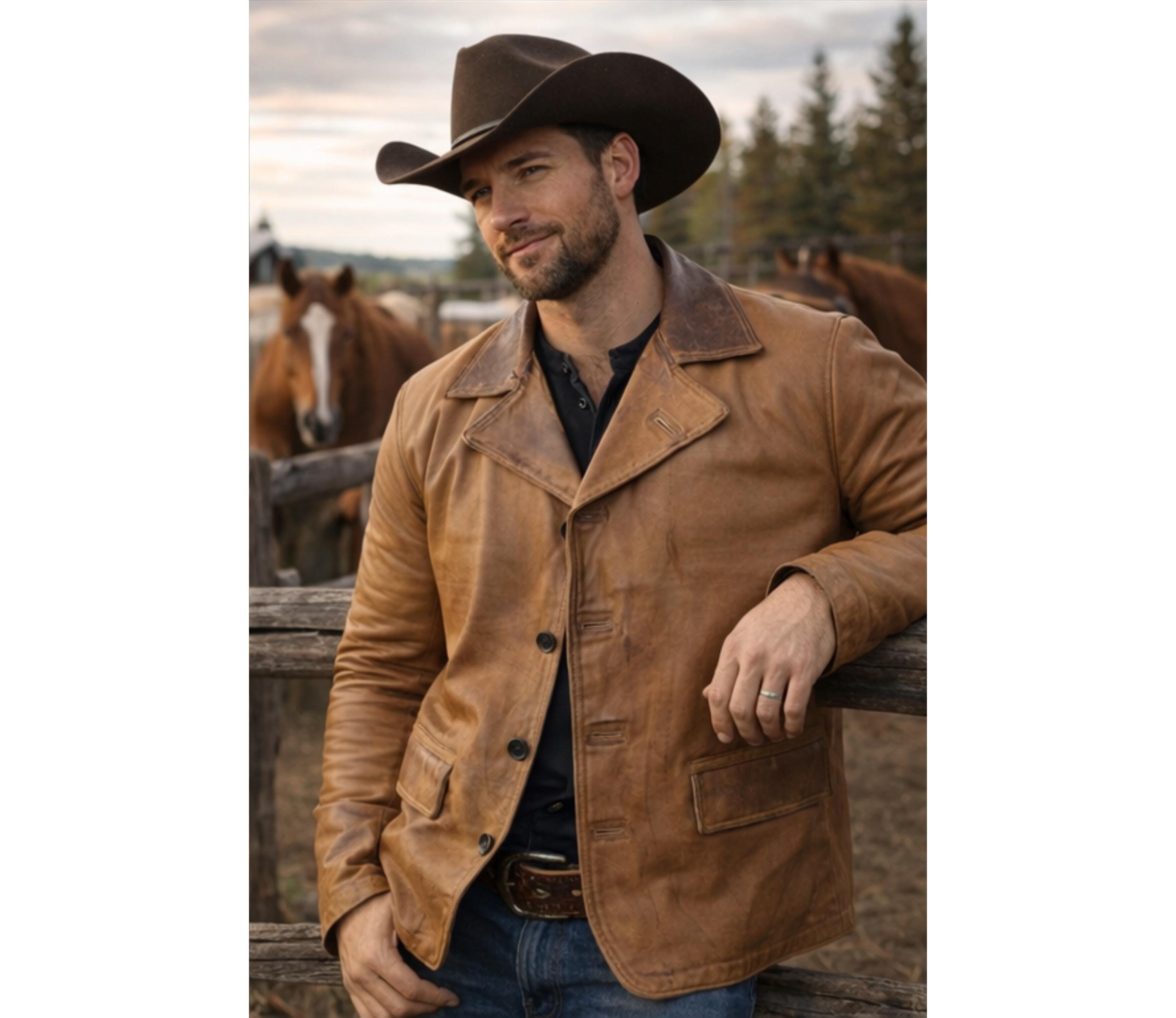 Arthur Morgan Jacket Handmade Vintage Brown Waxed Leather Coat