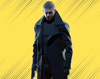 Handmade Chris Redfield RE8 Wool Coat – Men’s Game Cosplay Jacket