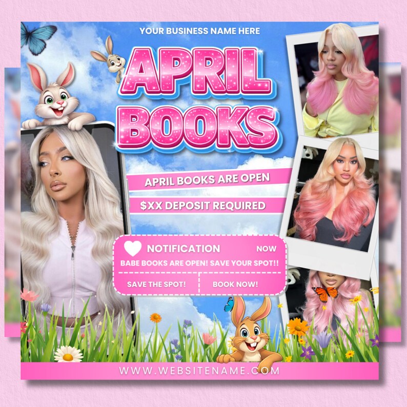 April Booking Flyer DIY Template, Customizable April Flyer, DIY Canva ...
