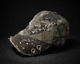 Handcrafted Custom Cap – Camo Style Uniqe Distressed Cap