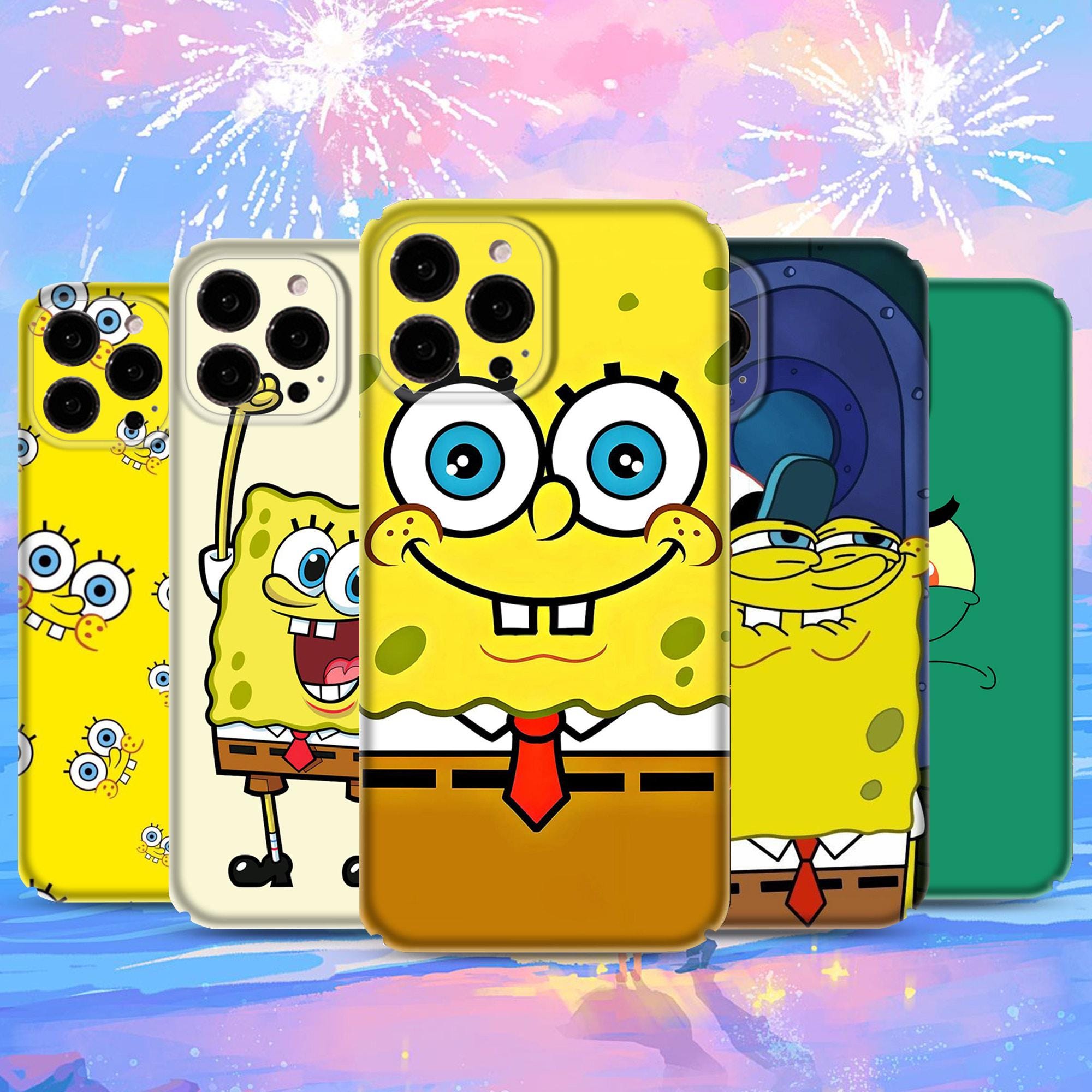 Cover Per IPhone 12 Mini Con Stampa SpongeBob - Faccina Gialla Su Fondo Giallo, Custodia Flessibile In TPU Trasparente, Leggera, Prodotta In Spagna - 2