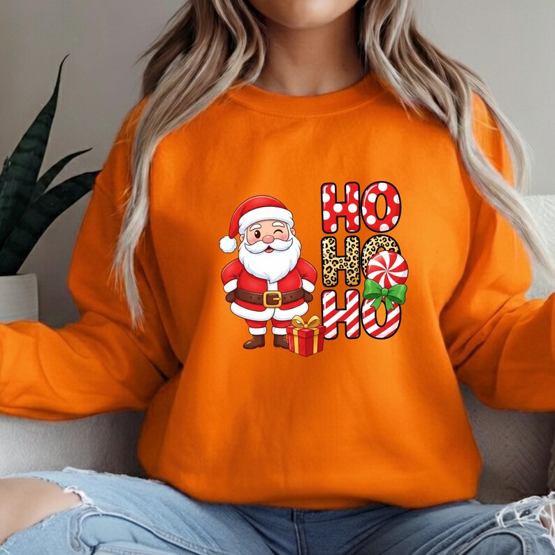 Funny Santa Christmas Sweatshirt, Nightmare Before Xmass Top, Gift for Women Oranje
