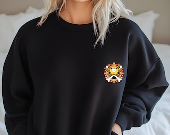 Anime Pirate Skull Crewneck |Cute Mascot Minimal Chest Graphic | Cozy Unisex Sweatshirt