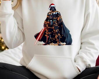 Darth Vader Christmas Hoodie, Star Wars Holiday Sweatshirt, Funny Sith Hoodie, Geek Gift for Him, Christmas Movie Fan Hoodie