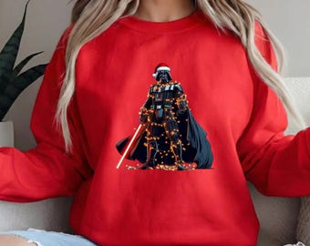 Darth Vader Christmas Hoodie, Star Wars Holiday Sweatshirt, Funny Sith Hoodie, Geek Christmas Gift, Red Star Wars Sweatshirt