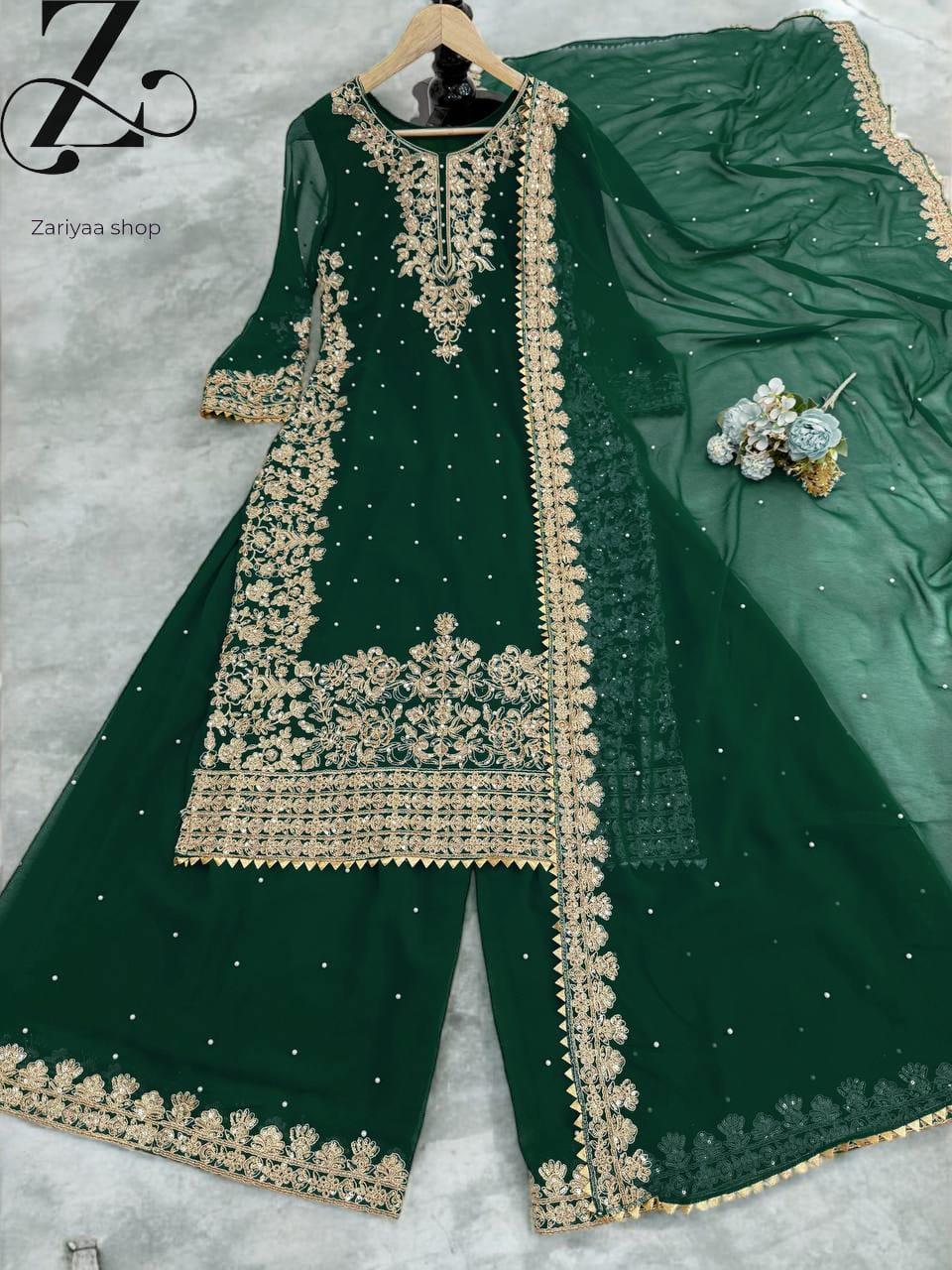 Green Pakistani Dress - Etsy