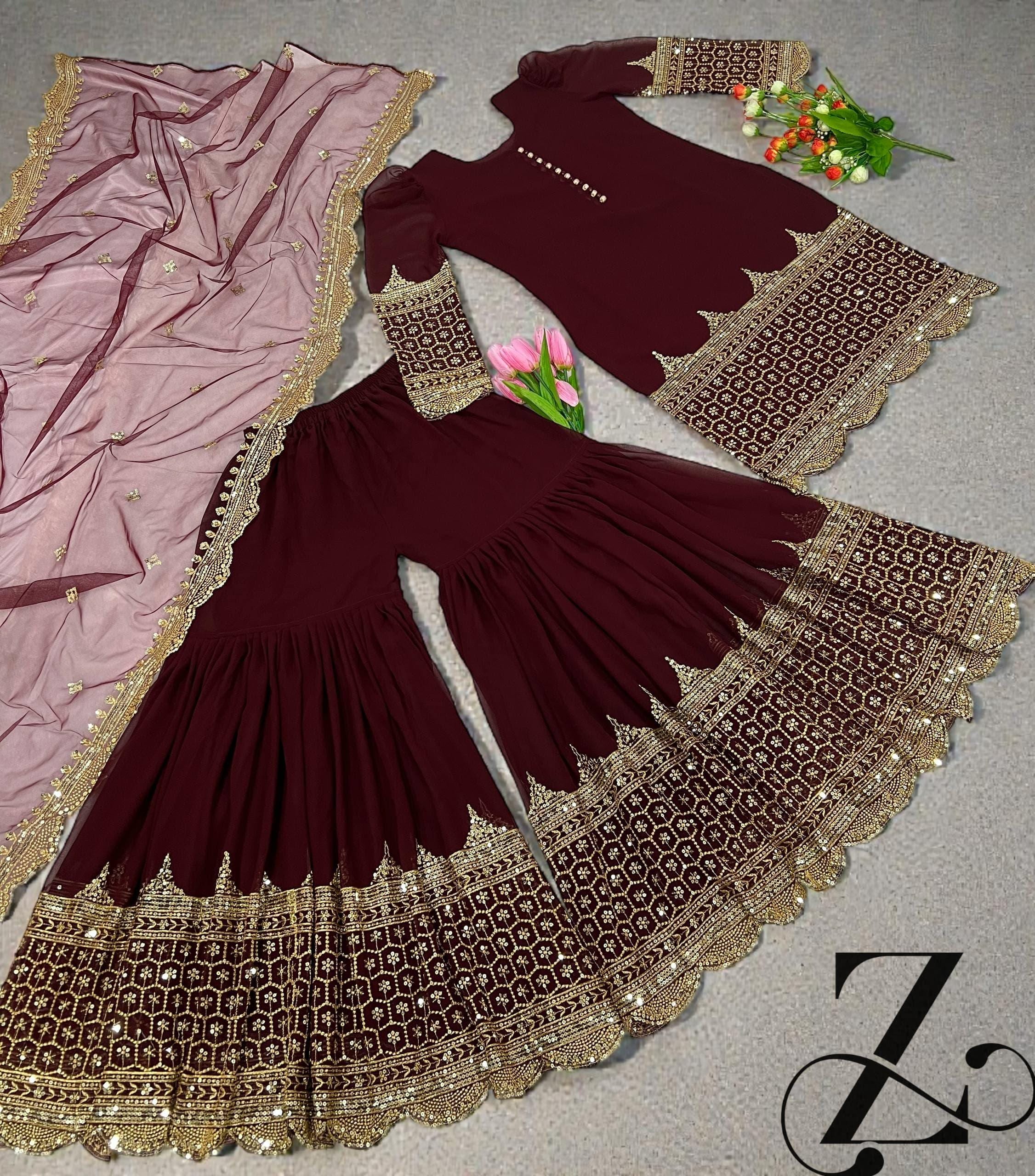 Maroon Pakistan Dress - Etsy
