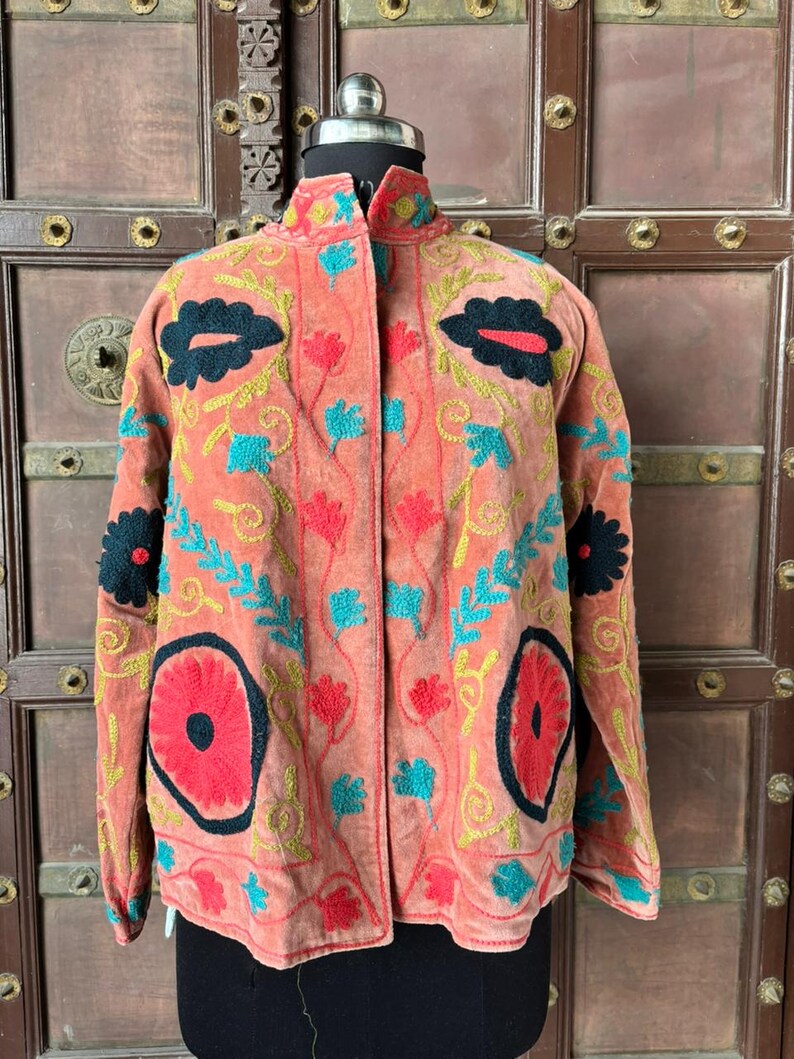Bohemian Coat, Velvet Boho, Artisan Jacket, Ethnic Jacket, Persian Vest, Unique Womens Jackets, Velvet Suzani Embroidered Jacket, Bohemian Jacket Women, Bohemian Mosaic Coat, Long Boho Embodied Jacket, Bohemian Embroidered Jacket, Boho Jackets, Boho Chic Jacket, Ethnic Coat, Suzani Velvet Long, Velvet Short Coat, Eclectic Long Coat, Art Coat, Boho Winter Jackets, Art to Wear Coat, Embroidered Festival Jacket, Boho Outerwear, Decorative Jacket