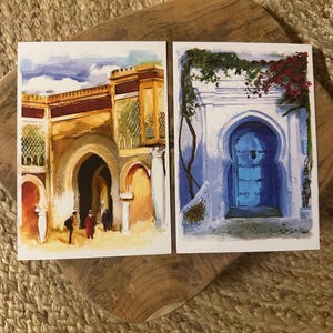 Postales de Marruecos - Recuerdos - Correo - Felicitaciones navideñas - Ideas de regalo - Tarjeta de regalo - Diseño de tarjetas - Negocio artesanal - Marruecos