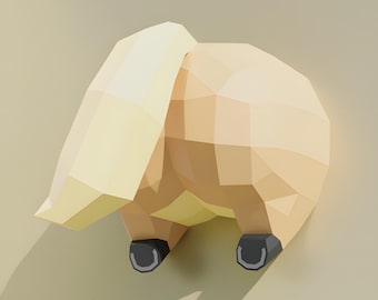 3D Papercraft Funny Pony Butt Digital Template - Pdf Svg Dxf | Cucul Poney | DIY