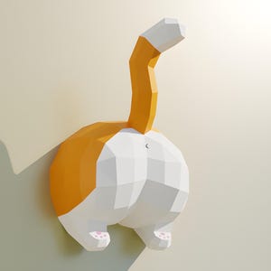 3D Papercraft Funny Cat Butt Digital Template - Pdf Svg Dxf | Cucul Chat | DIY