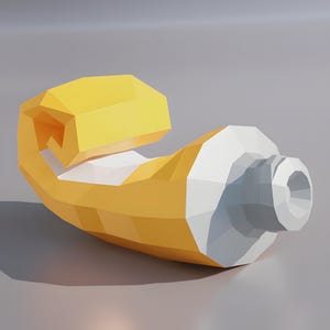 Low-Poly Crushed Tube Papercraft Template – Quirky Pop Art Desk Sculpture (PDF, SVG, DXF)