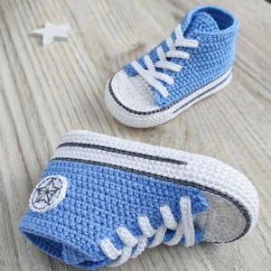 PATTERN crochet baby booties converse snickers