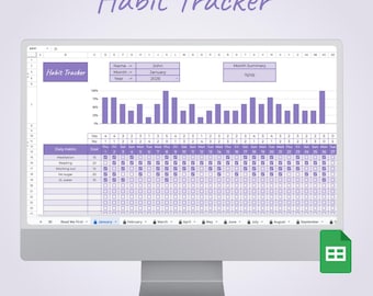 Digital Habit Tracker | Google Sheets Productivity Planner (Download)