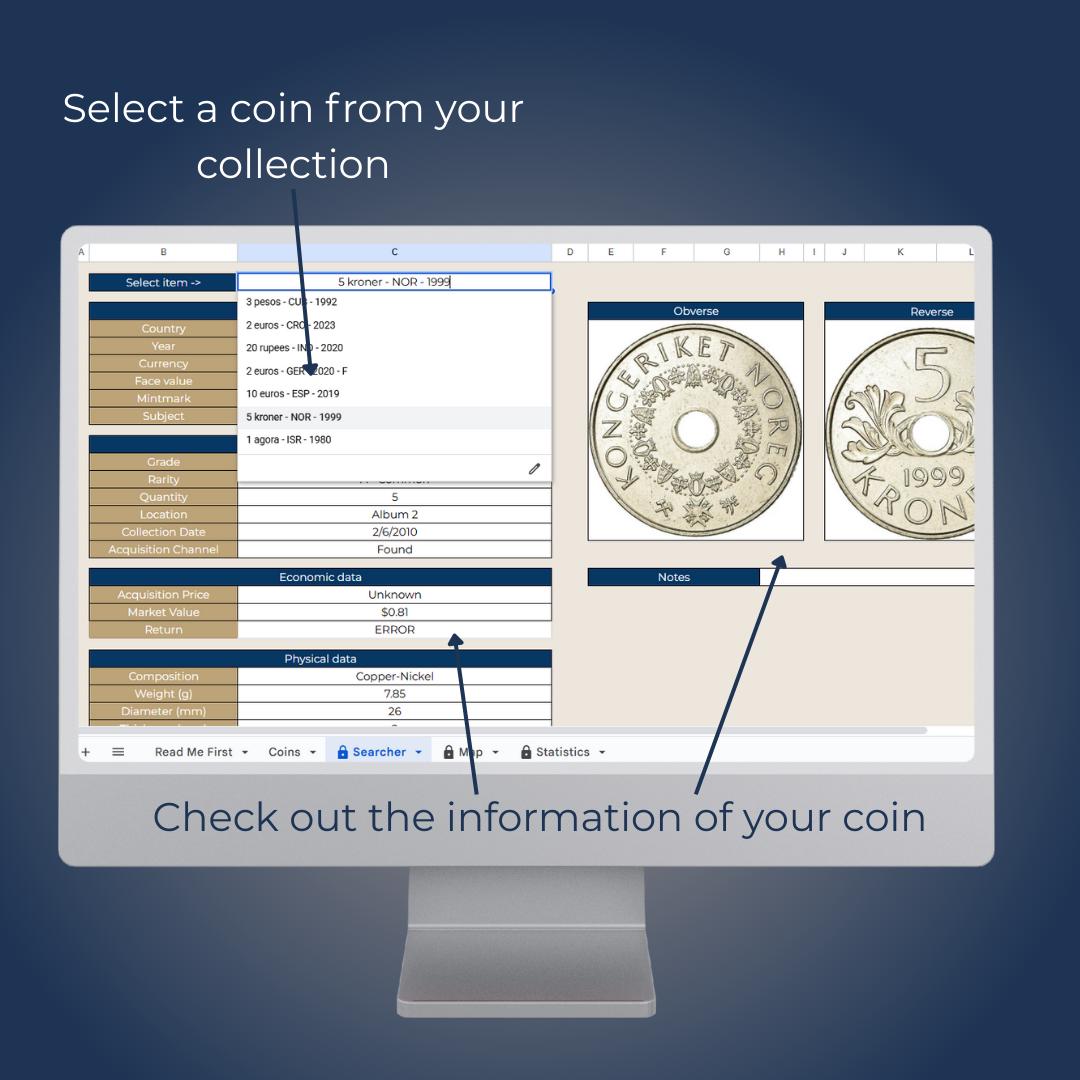 Coin Collection Tracker | Spreadsheet Template | Google Sheets - Etsy