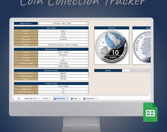 Coin Collection Tracker | Spreadsheet Template | Google Sheets