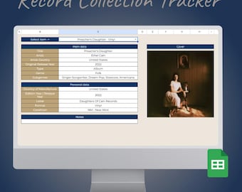 Record Collection Tracker | Digital Music Catalog | Google Sheets Template