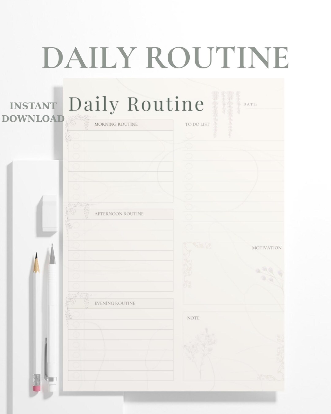 Daily Weekend Routine Planner Daily Routine Planner Printable | Gentle & Simple Daily Schedule for a ...