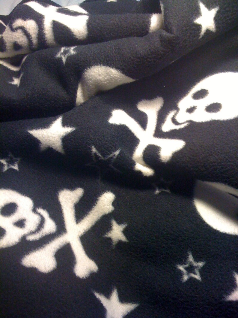 Dog Park Hooligans Punk rock puppy. Pirate skull and stars fleece dog hoodie image 4