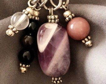 Empath Protection, Necklace, Empath Jewelry, HSP Necklace, Empath Gift, Gifts for Her, Temple Adornment, Amethyst Necklace