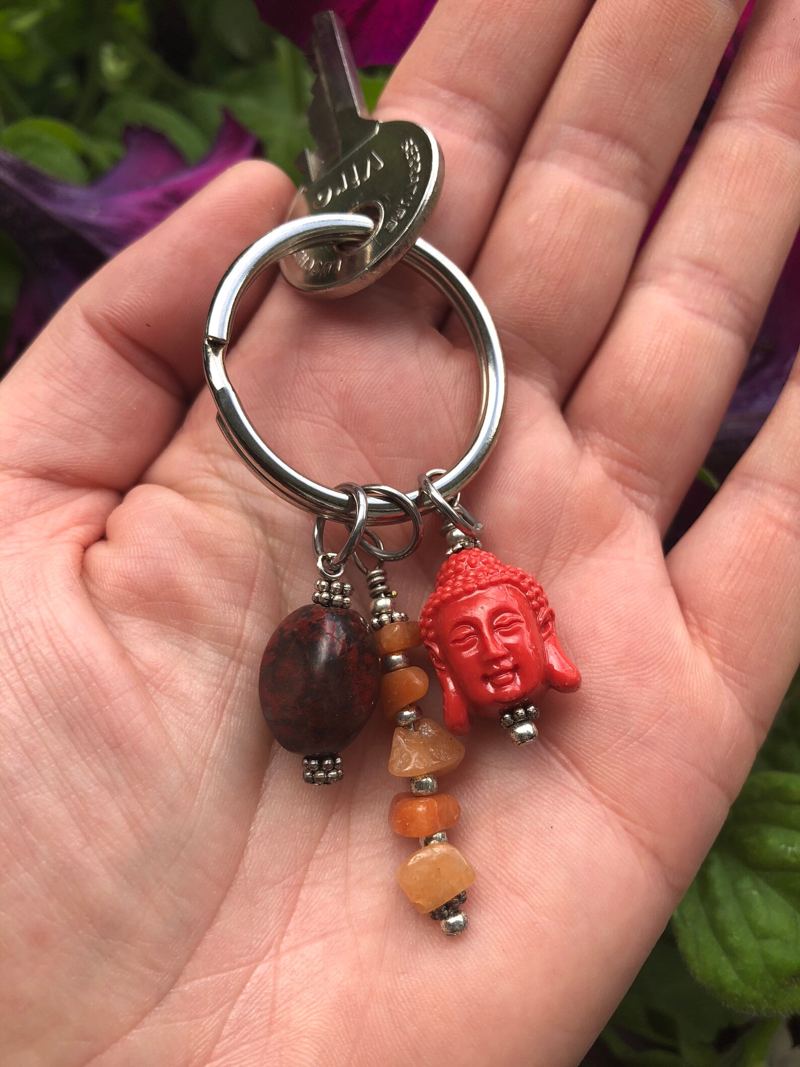 Buddha Keychain Buddha Charm Yoga Teacher Gift Root Chakra Etsy