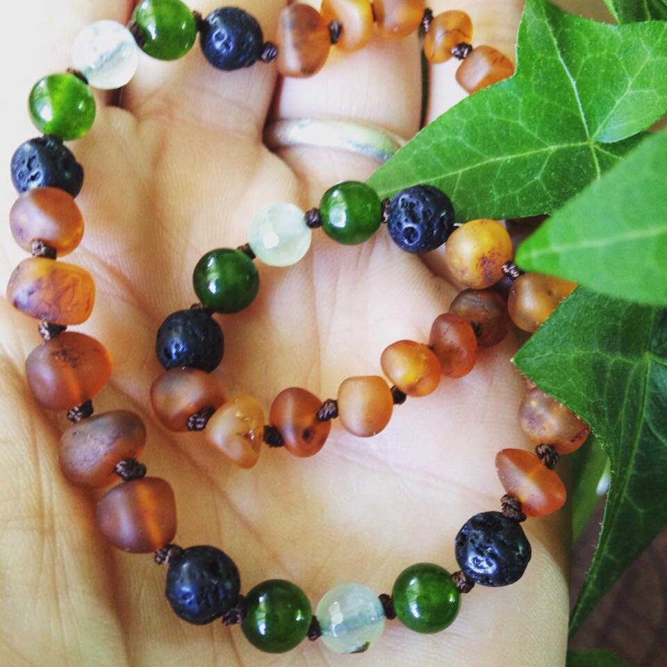baby teething stone necklace