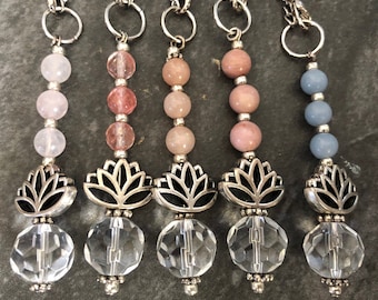 Lotus Crystal Car Charm, Lotus Light Catcher, Rearview Mirror Charm, Templeadornment, Small Light Catcher, Sun Catcher, Rainbow Maker