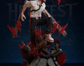 CHAINSAW HEAD Sculpture.– STL File – Printable 3D Model – Digital Download