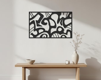 Abstract Metal Wall Art, Contemporary Geometric Line Decor, Modern Wall Sculpture for Living Room and Interior Design Upgrade